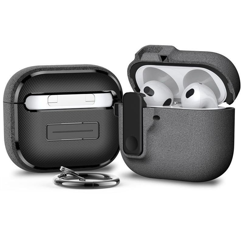 UnDePlus Airpods 4. Nesil ile uyumlu Kılıf Standlı Kilitli TPU Premium Matte Trip Case