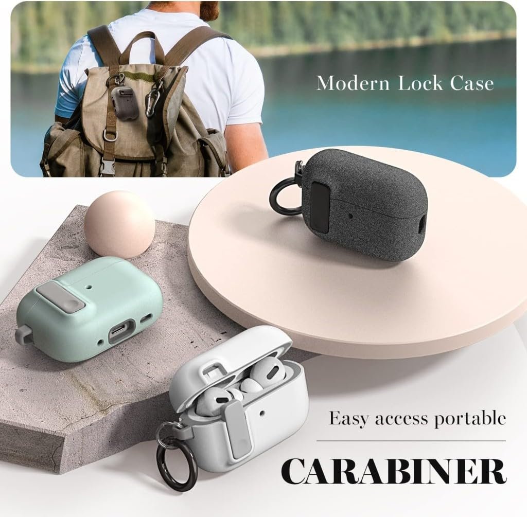 UnDePlus Airpods 4. Nesil ile uyumlu Kılıf Standlı Kilitli TPU Premium Matte Trip Case