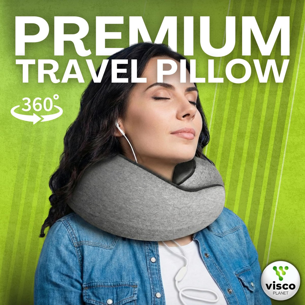 Visco Planet Ortopedik Spiral Boyun Destekli Seyahat Yastığı%100 Ortopedik Visko