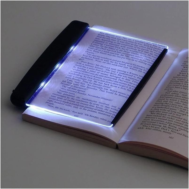 Coverzone LED Kitap Okuma Lambası – Sayfa Arasına Giren Şeffaf Pleksi Işık, Göz Yormayan Eşit Aydınlatma, Sessiz ve Taşınabilir Kitap Okuma Işığı, Kalem Pil ile Çalışır(Pilsiz Gönderilir)