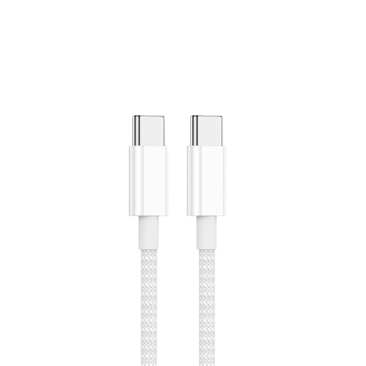 Type C-C, 2Metre ÖRGÜLÜ ve GÜÇLENDİRİLMİŞ BOYUN 60Watt Hızlı Şarj Kablosu (1Ad x 2Metre Beyaz)