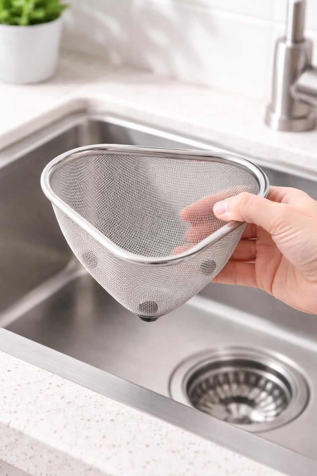 Busstier Ayaklı Lavabo Süzgeci Mutfak ve Banyo İçin Metal File Gider Süzgeci Gıda Artığı ve Saç Tutucu Drenaj Koruyucu