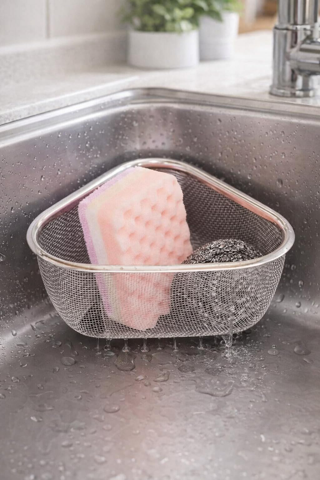 Busstier Ayaklı Lavabo Süzgeci Mutfak ve Banyo İçin Metal File Gider Süzgeci Gıda Artığı ve Saç Tutucu Drenaj Koruyucu