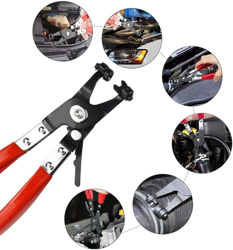 AEE® Hortum Kelepçe Pensesi Düz Boyun – Otomotiv Hortum Kelepçesi Sökme Takma Aparatı – Yaylı Kilitli Mekanizma – Araç Radyatör, Yakıt, Su Hortumu Kelepçe Sökücü El Aleti