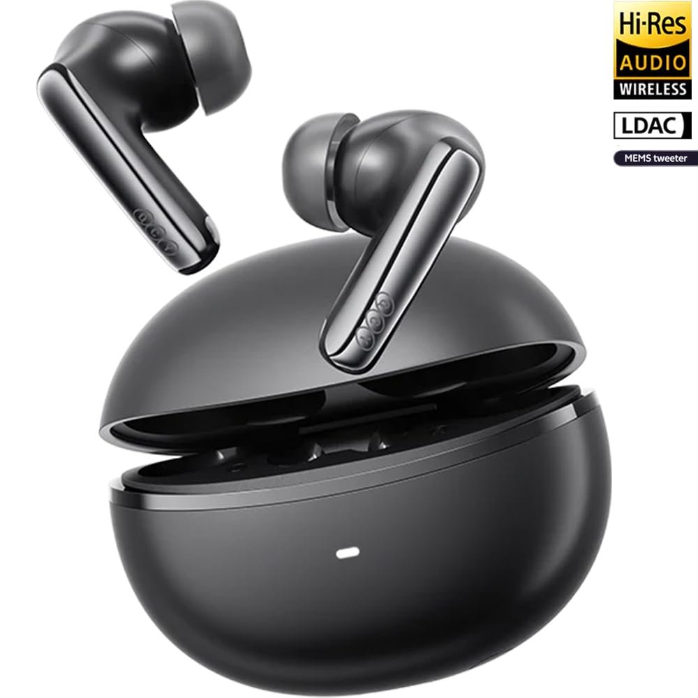 QCY MeloBuds N70, Bluetooth 5.2, Kulak İçi Kulaklık, Siyah, Hi-Res Audio, LDAC, 50dB Hibrit ANC, 50 Saat Pil Ömrü, Kablosuz Şarj
