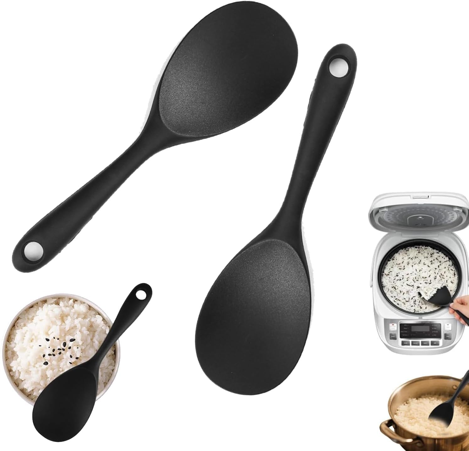 Orret Home 2 Adet Silikon Pilav ve Servis Kaşığı Seti – Isıya Dayanıklı, Çizmez, Yapışmaz, Bulaşık Makinesinde Yıkanabilir, Teflon ve Granit Tencere Uyumlu, Ergonomik Saplı, Sağlıklı Mutfak Gereci