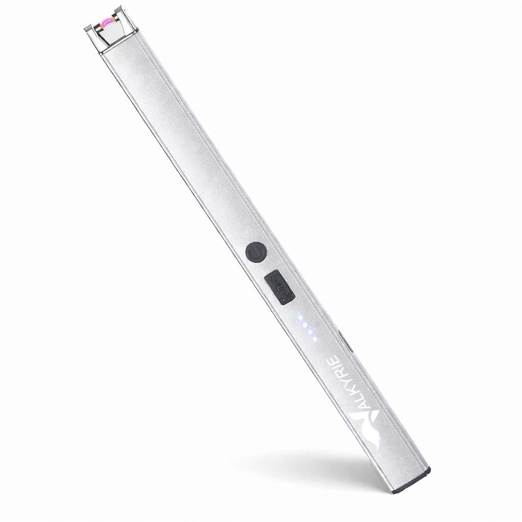 Valkyrie USB Şarjlı Elektrikli Arc Çakmak | Mum İçin | Gazsız | Rüzgar Kırıcı | Çift Emniyetli | Gümüş Renk