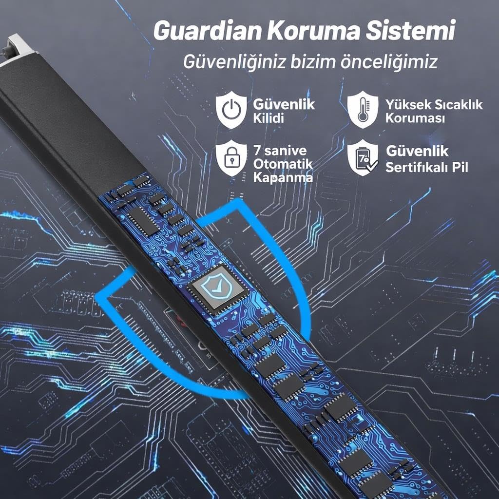 Valkyrie USB Şarjlı Elektrikli Arc Çakmak | Mum İçin | Gazsız | Rüzgar Kırıcı | Çift Emniyetli | Siyah Renk