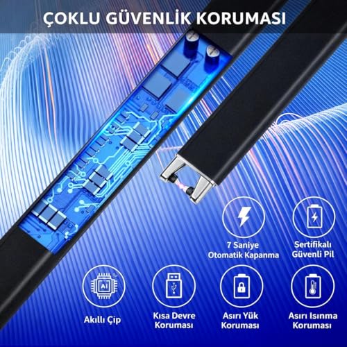 Valkyrie USB Şarjlı Elektrikli Arc Çakmak | Mum İçin | Gazsız | Rüzgar Kırıcı | Çift Emniyetli | Siyah Renk