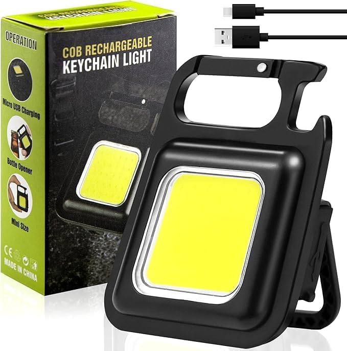 Orret Home Anahtarlık Şeklinde Metal Kasa COB Kare Fener – Kamp & Outdoor Suya Dayanıklı Mini COB LED Işıldak, Type‑C Şarjlı, Mıknatıslı Taşınabilir El Feneri Anahtarlığı