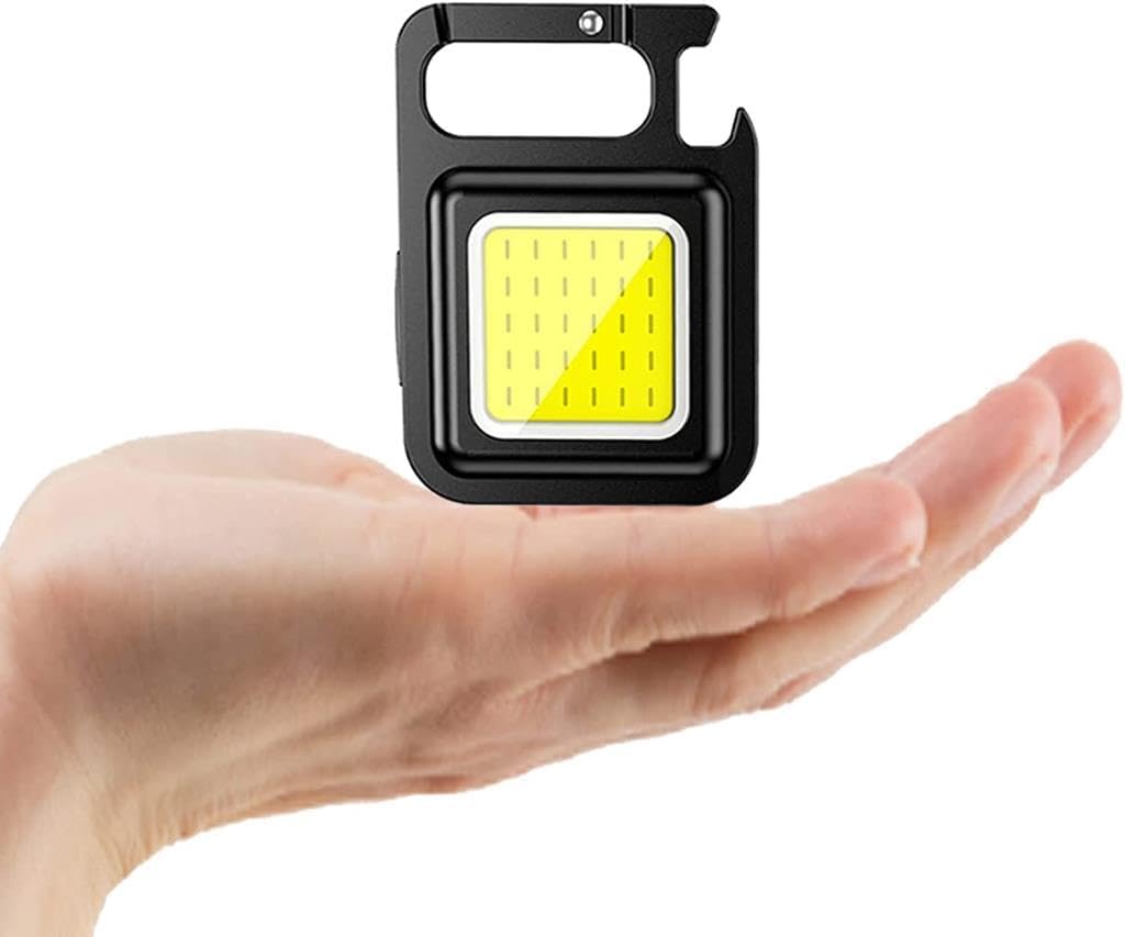 Orret Home Anahtarlık Şeklinde Metal Kasa COB Kare Fener – Kamp & Outdoor Suya Dayanıklı Mini COB LED Işıldak, Type‑C Şarjlı, Mıknatıslı Taşınabilir El Feneri Anahtarlığı