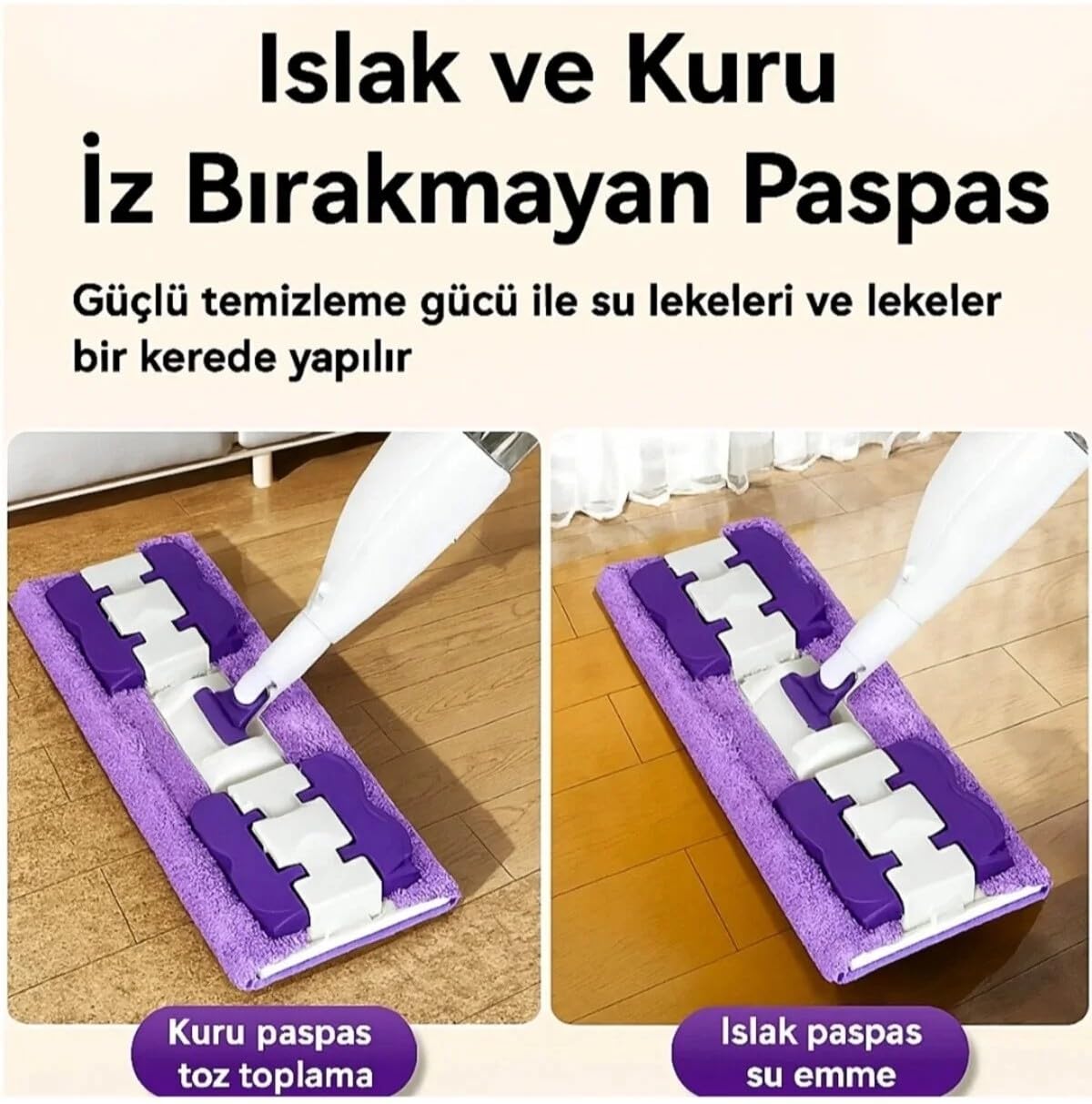 Orret Home Mandallı Sprey Mop Click Mop – Deterjan Hazneli, Mikrofiber Paspas Başlıklı, 360° Dönebilen, Yıkanabilir Başlıklı Zemin Temizleyici Set, Seramik Parke Laminat Uyumlu