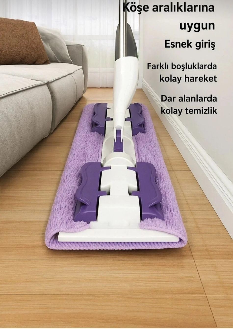 Orret Home Mandallı Sprey Mop Click Mop – Deterjan Hazneli, Mikrofiber Paspas Başlıklı, 360° Dönebilen, Yıkanabilir Başlıklı Zemin Temizleyici Set, Seramik Parke Laminat Uyumlu