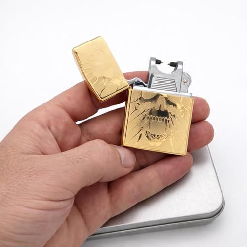 Valkyrie Gold Kuru Kafa Tasarım USB Şarjlı Elektrikli | Rüzgar Geçirmez | Çift Arc Ateşleme Çakmak