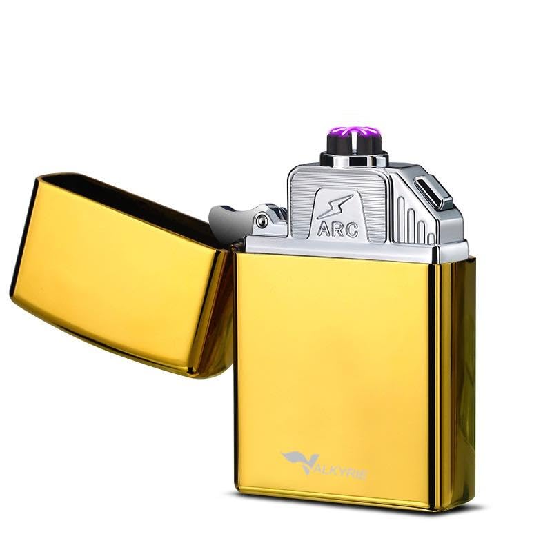 Valkyrie USB Şarjlı Elektronik Çakmak | 4 Elektrotlu X Tip Mor Arc | Rüzgar Geçirmez, Alevsiz