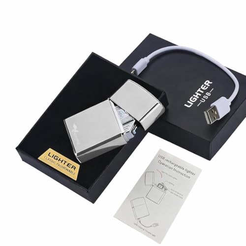 Valkyrie USB Şarjlı Elektronik Çakmak | 4 Elektrotlu X Tip Mor Arc | Rüzgar Geçirmez, Alevsiz Silver