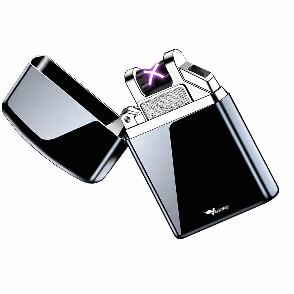 Valkyrie Çift Ark Plazma Şarjlı Çakmak – Rüzgâr Geçirmez, Dokunmatik, USB Şarjlı Mini