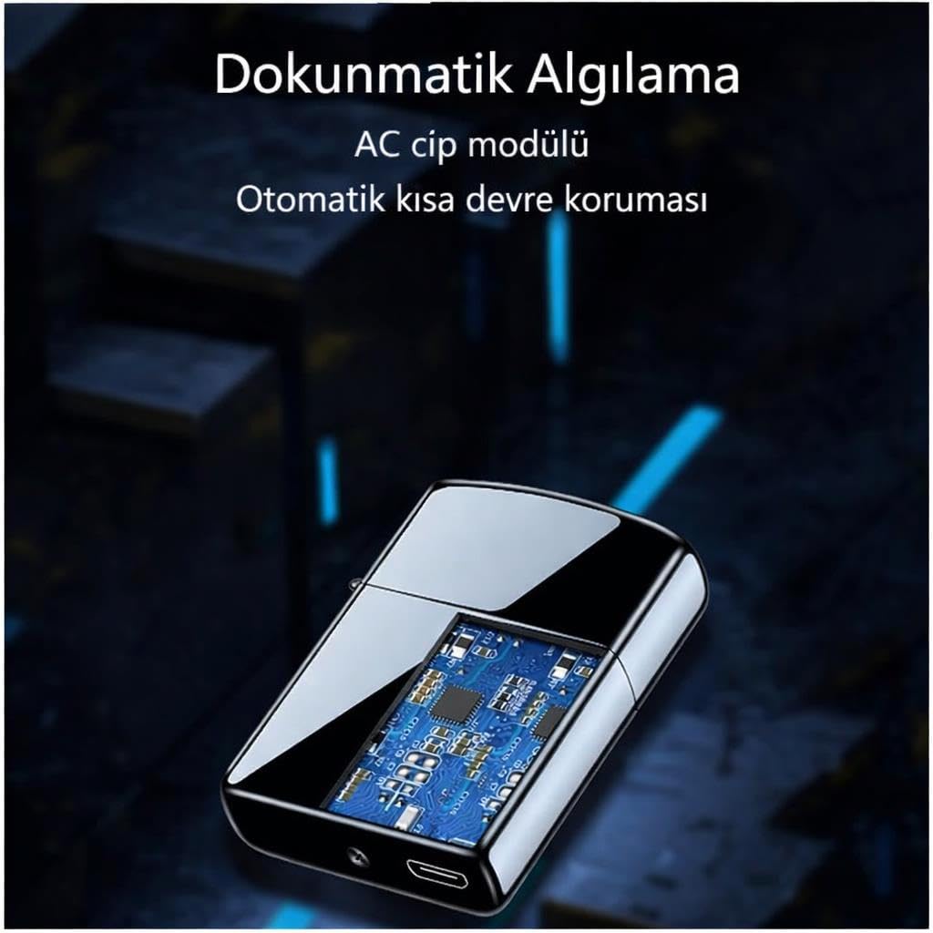 Valkyrie Çift Ark Plazma Şarjlı Çakmak – Rüzgâr Geçirmez, Dokunmatik, USB Şarjlı Mini