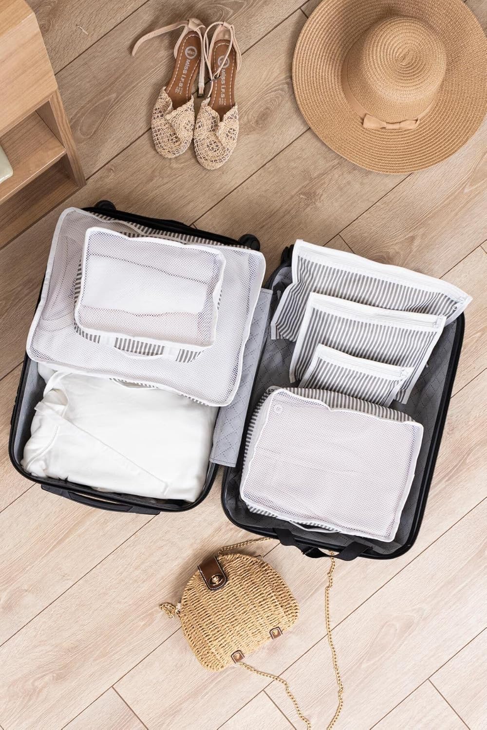 Orret Home 6'lı Valiz Organizer Seti – Fileli Seyahat Düzenleyici, Bavul İçi Çanta, Hastane Çantası Organizeri, Kıyafet Ayakkabı İçin Valiz Düzenleyici, Pratik ve Kompakt Bavul İçi Çanta Seti
