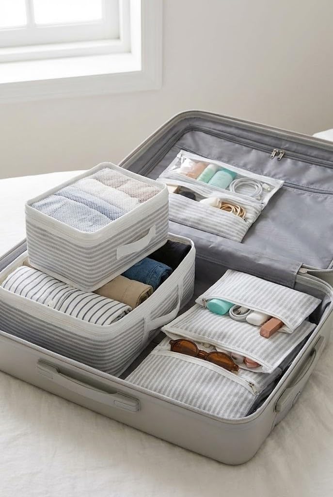 Orret Home 6'lı Valiz Organizer Seti – Fileli Seyahat Düzenleyici, Bavul İçi Çanta, Hastane Çantası Organizeri, Kıyafet Ayakkabı İçin Valiz Düzenleyici, Pratik ve Kompakt Bavul İçi Çanta Seti