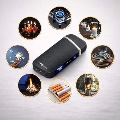 Valkyrie Şarjlı Gazsız Dokunmatik USB Çakmak Plazma Mat Siyah