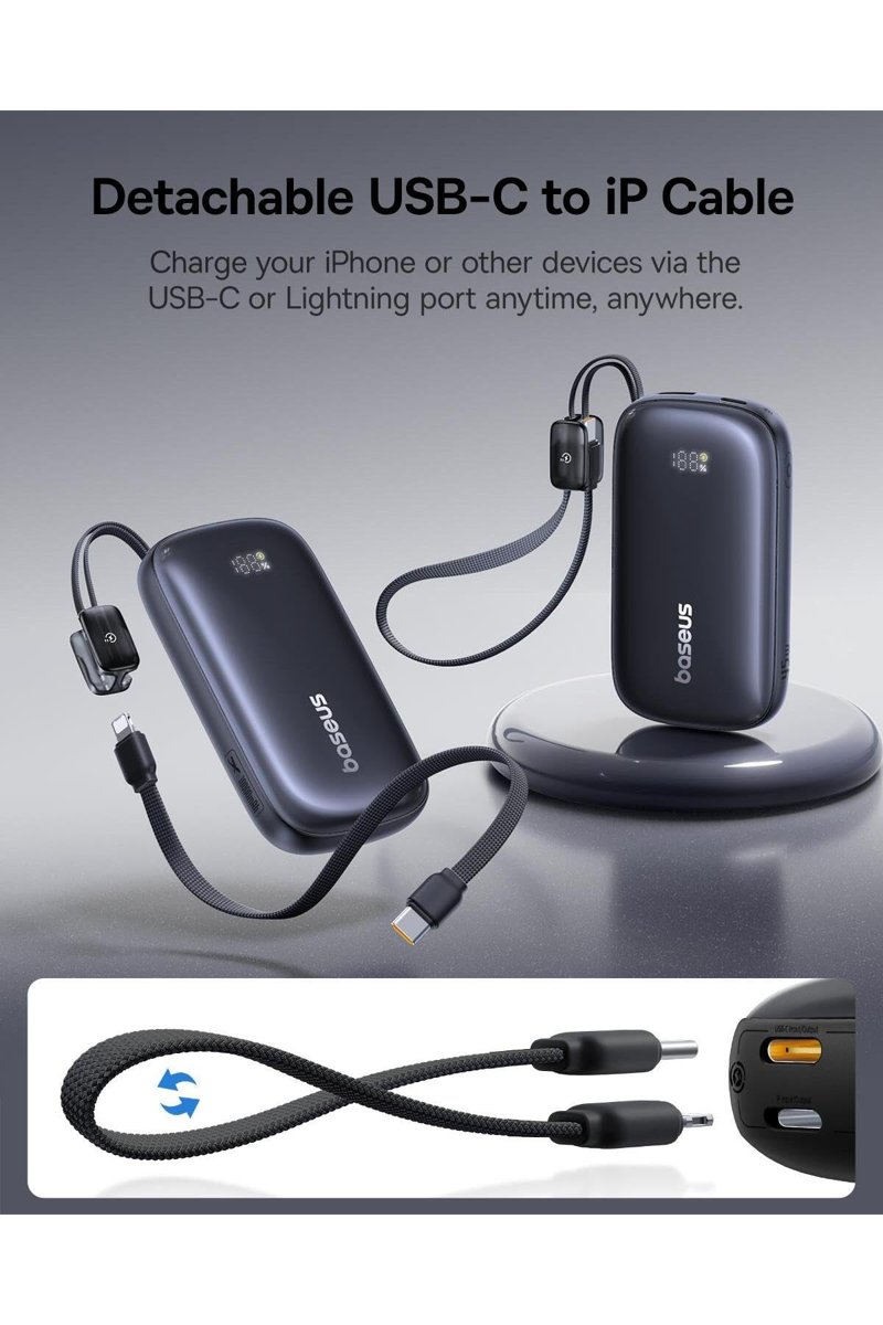 Baseus EnerFill FC21 QPow3 Ultra Dijital Göstergeli Powerbank 10.000 mAh 45W - Siyah
