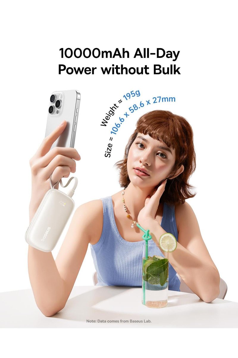 Baseus EnerFill FC21 QPow3 Ultra Dijital Göstergeli Powerbank 10.000 mAh 22.5W -Titanyum