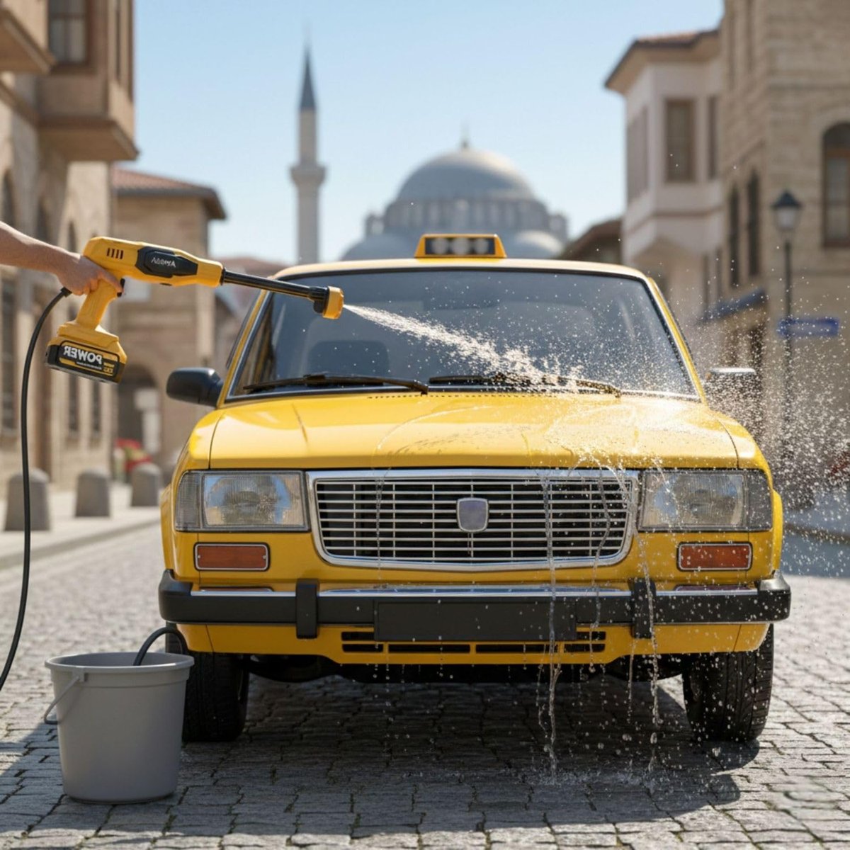 NPO AUHMA ACR07T Reel 203PSI Çift Akülü Yeni Nesil Motor 12 Parça Profesyonel Oto Yıkama Tabancası