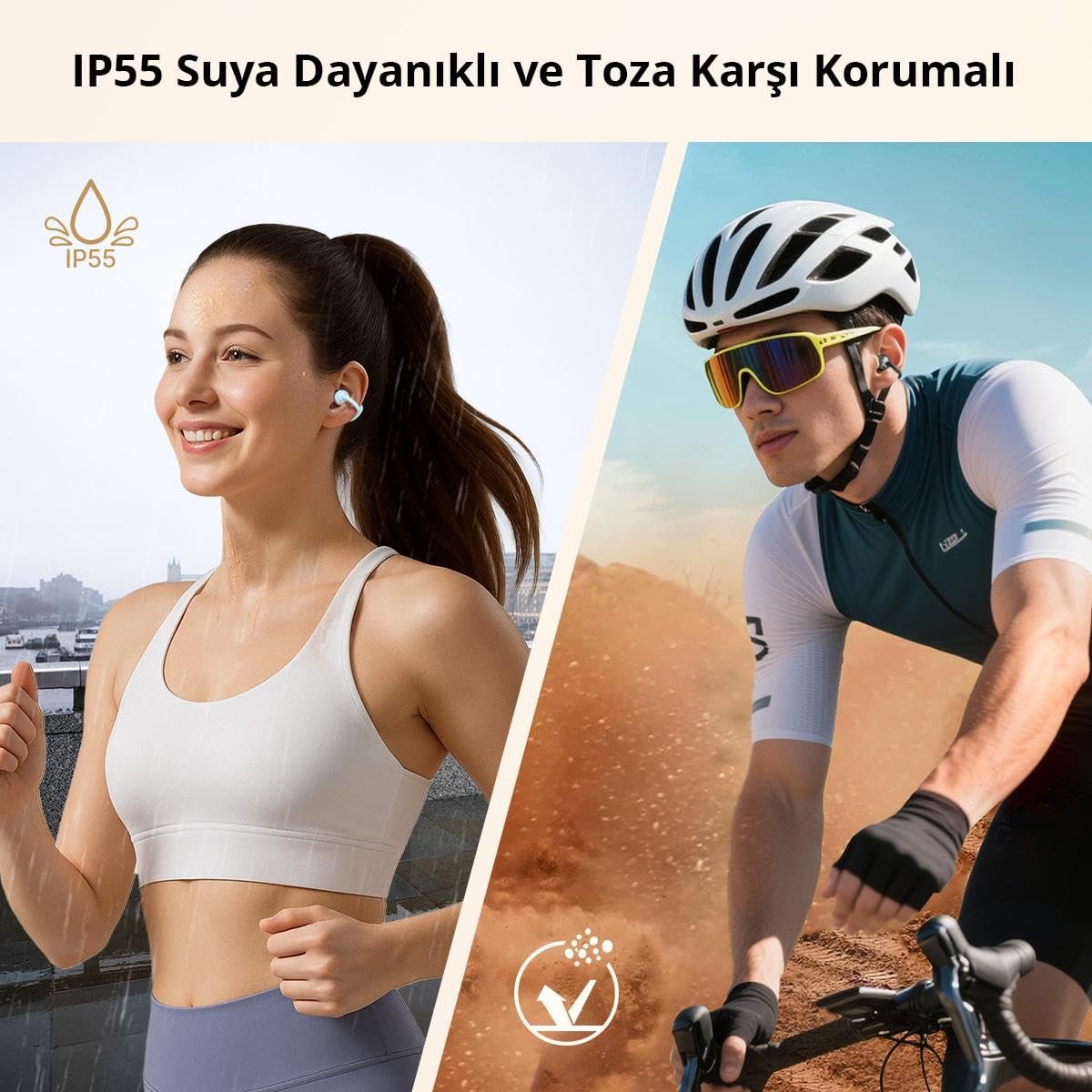 Earfun Clip Open Ear Adaptif Konforlu Kulaklık - Bluetooth 6.0-40 Saat Oynatma Süresi - IP55 - Beyaz (EarFun Türkiye Garantili)