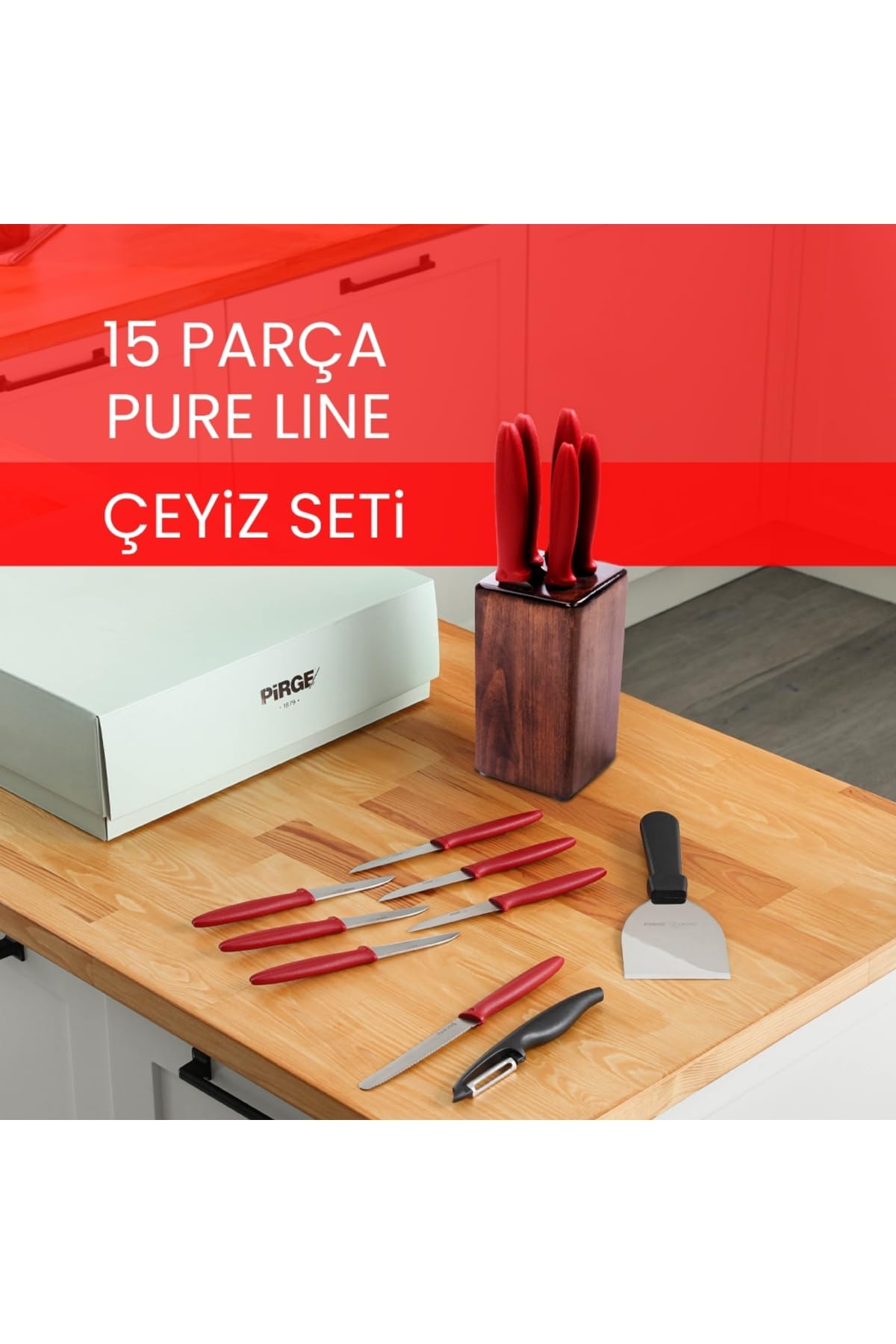 Pirge Pirge Çeyizlik Bıçak Seti Pure Line - 15 Parça