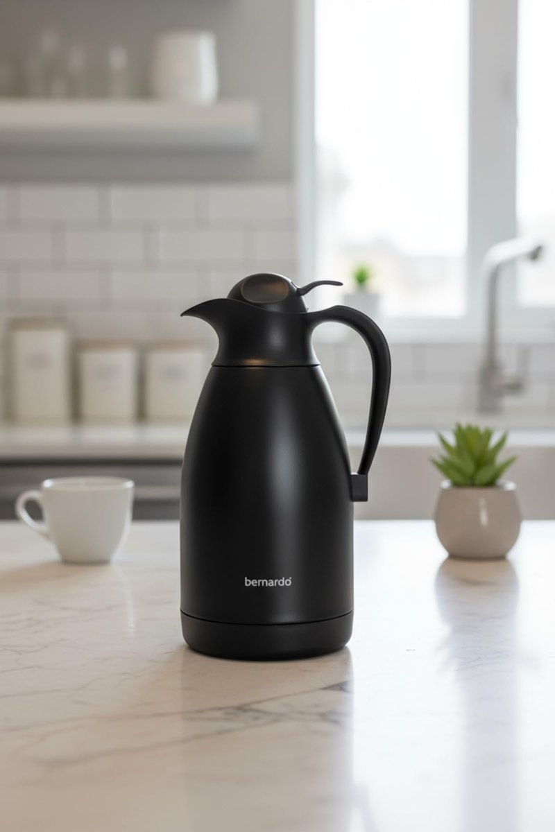 Bernardo Grandio Çelik Termos Siyah 2 Litre