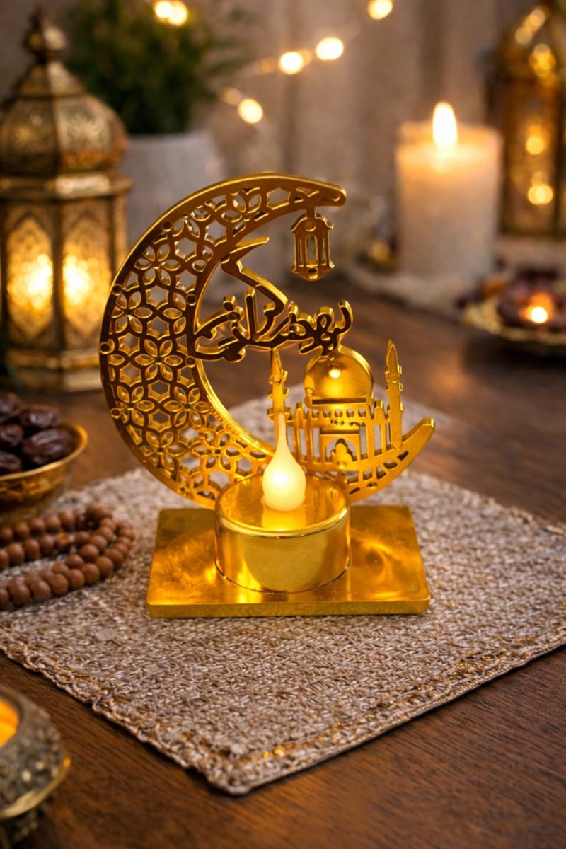 Gold Şamdan Pilli led ışık, Askılı Fener Süsü SARI Işıklar Peri Işıkları Aydınlatmalı Şerit Led Ramazan Süsü Led Işık