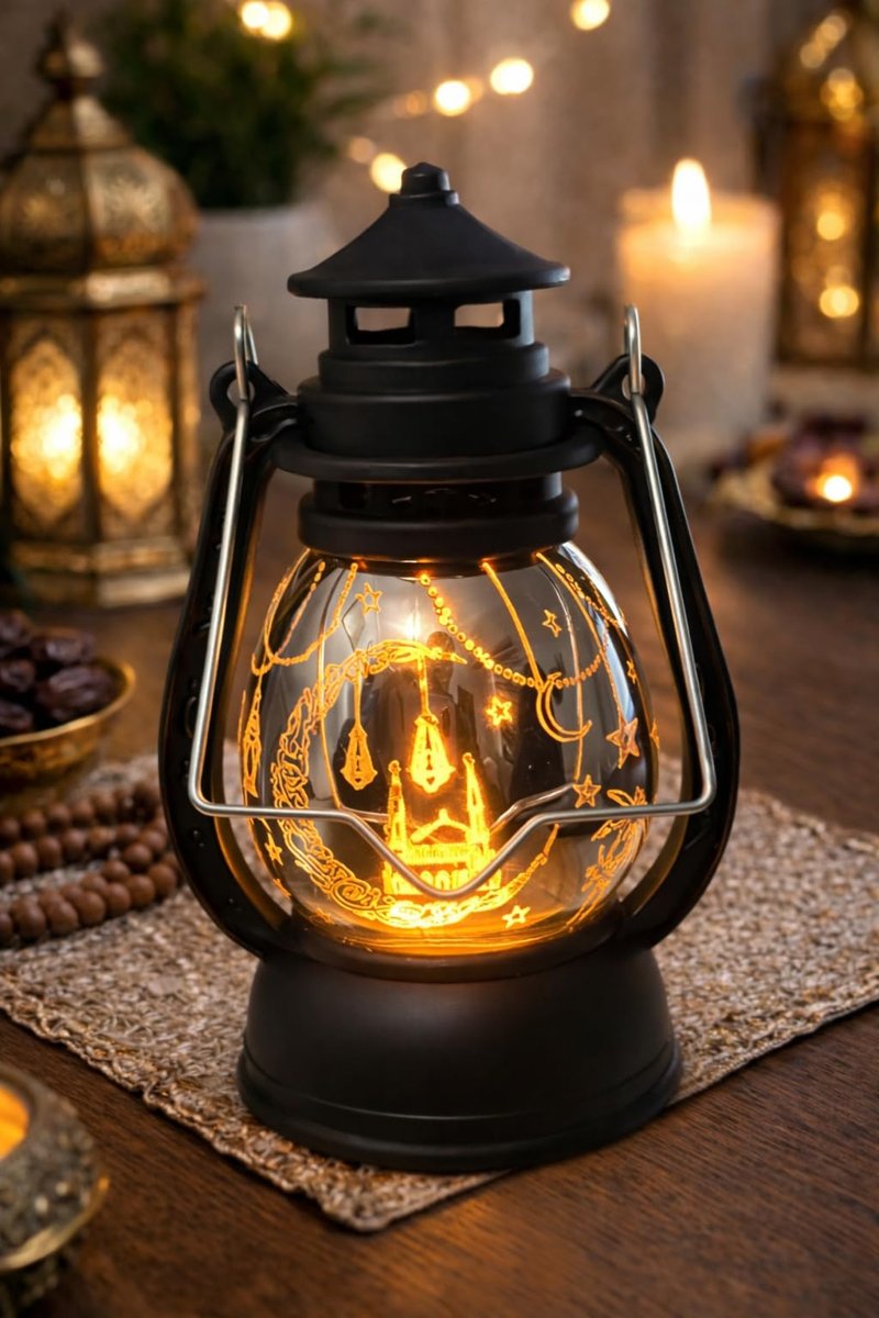 Pilli led ışık, Askılı Fener Süsü SARI Işıklar Peri Işıkları Aydınlatmalı Şerit Led Ramazan Süsü Led Işık siyah