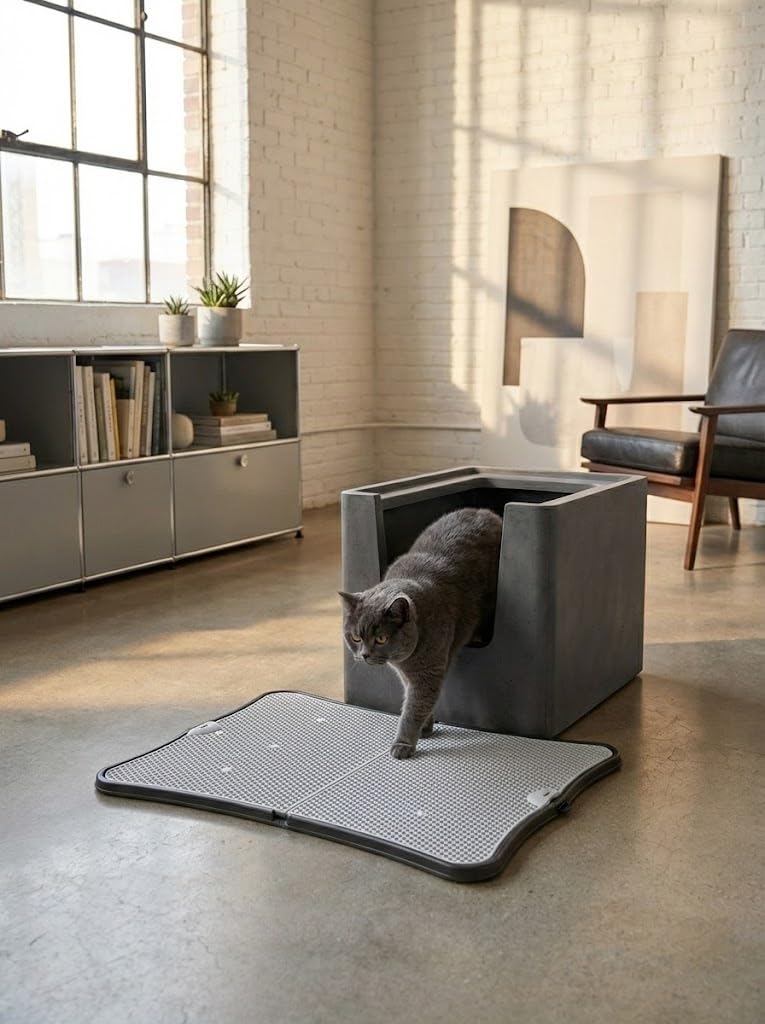 Orret Home 45x53 cm Silikon Katlanabilir Kedi Kumu Paspası – Çift Katmanlı Kedi Tuvalet Önü Paspası, Elekli, Kaymaz, Su Geçirmez, Kolay Temizlenebilir, Katlanabilir Kedi Tuvalet Paspası