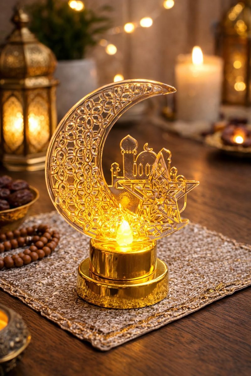 Gold Ayyıldız Pilli led ışık, Askılı Fener Süsü SARI Işıklar Peri Işıkları Aydınlatmalı Şerit Led Ramazan Süsü Led Işık