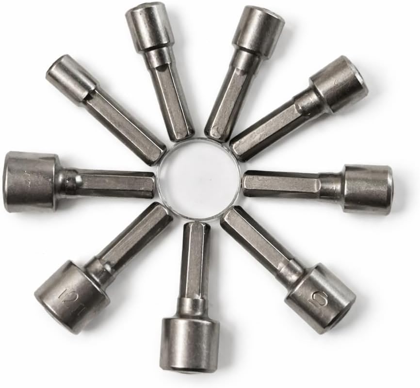 Orret Home 9 Parça Manyetik Somun Ucu Seti – 5mm-13mm Arası Lokma Uç Takımı, Matkap Uyumlu Somun Sökme Adaptörü, 1/4" Altıgen Şaft, Manyetik Başlıklı Lokma Anahtar Uçları