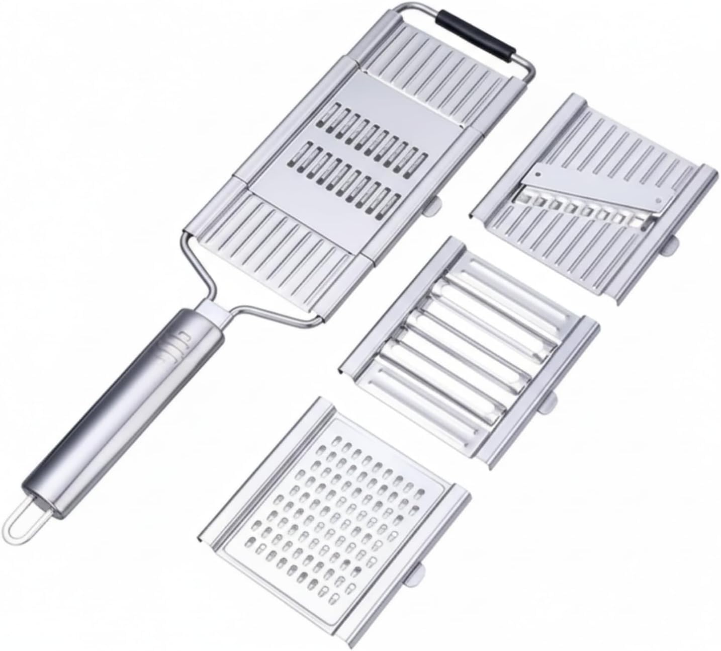 Orret Home 4 Bıçaklı Metal El Rendesi – Mandolin Tipi Çok Amaçlı Rende ve Dilimleyici, Peynir Sebze Meyve Doğrayıcı, Paslanmaz Çelik Gövde, Ergonomik Saplı Pratik Mutfak Aleti
