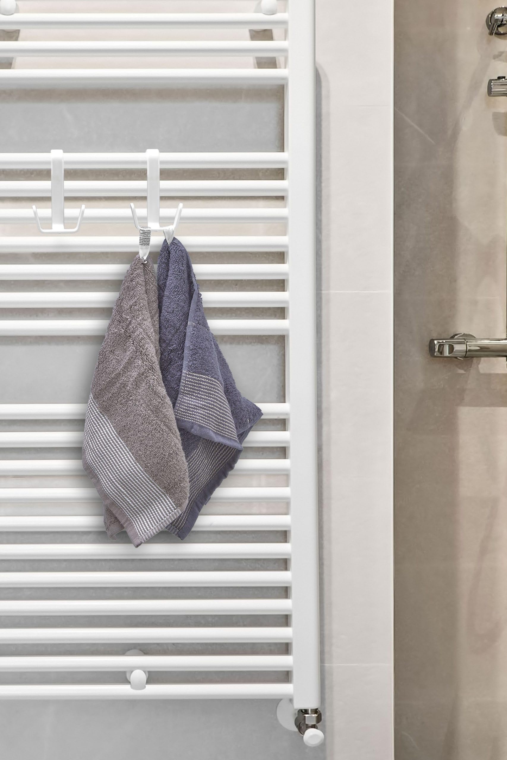 Orret Home 2’li Çift Kancalı Plastik Havlupan Askısı – Dolap ve Petek Uyumlu Askı Aparatı, Pratik Havlu ve Giysi Askısı, Delmeden Takılan Banyo Askılığı, Dayanıklı Plastik Kanca Seti