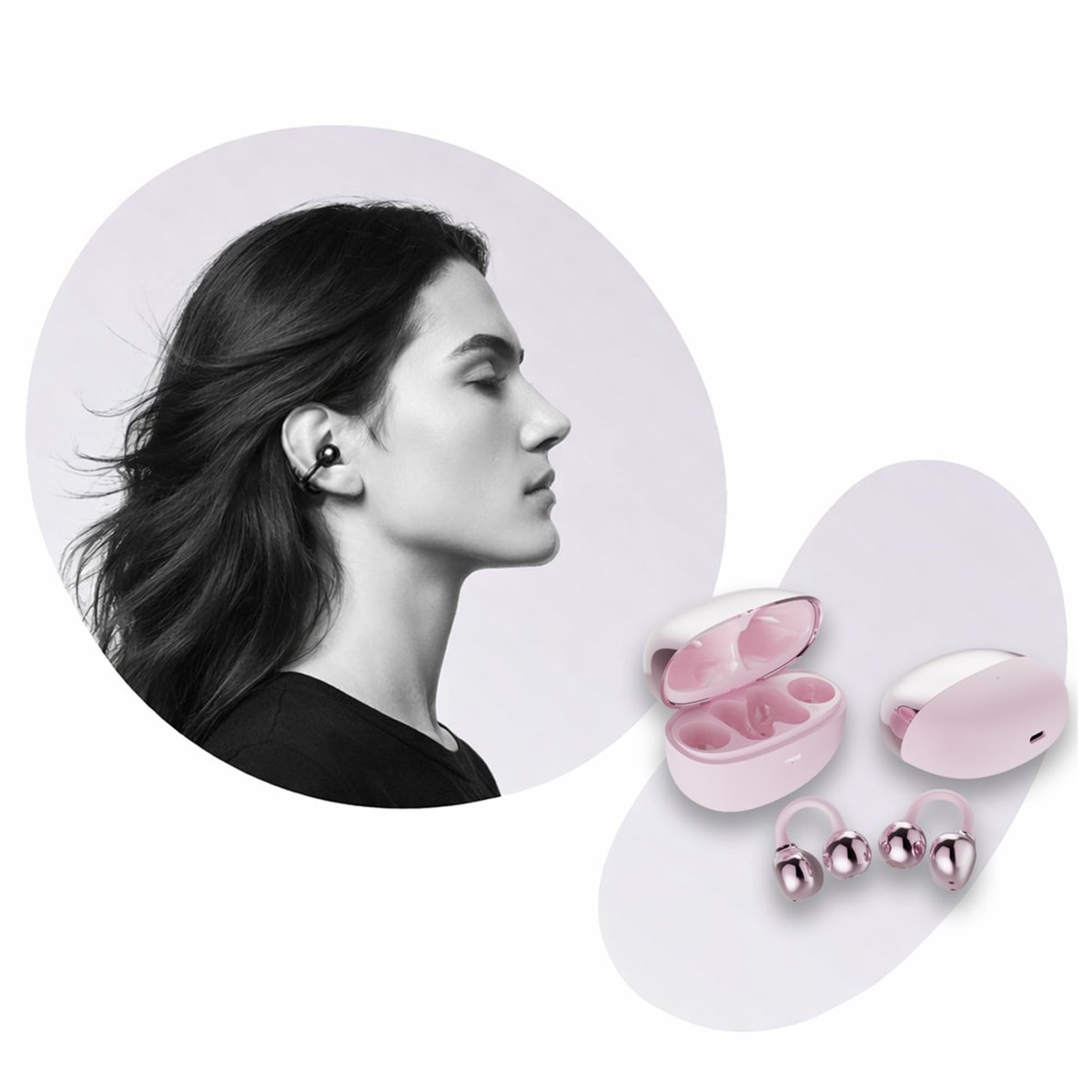 Mioji Air Buds 2 Kablosuz 5.4 IOS Android Windows PC ve Tüm Telefonlar ile Uyumlu Bluetooth Kulaklık - Pembe