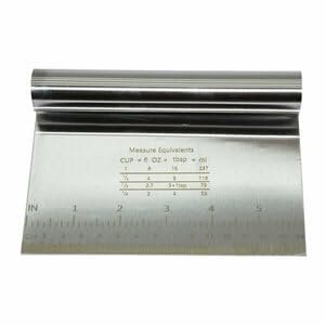 Metal Krom Hamur Kesici ve Kazıyıcı, 12x20 cm, Paslanmaz Çelik Malzeme, Profesyonel Mutfak Aracı