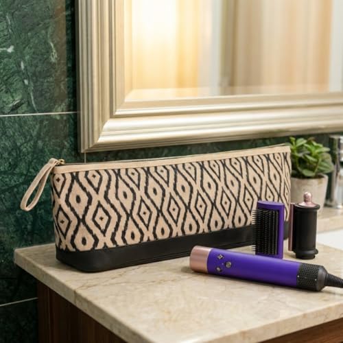 Orret Home Bohem Desen Saç Şekillendirici Organizer Çantası – Isıya Dayanıklı Maşa ve Düzleştirici Taşıma Kılıfı, Fermuarlı, Seyahat İçin Pratik Güzellik Aleti Çantası