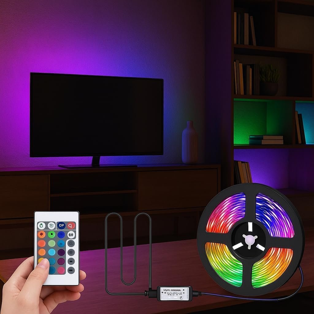 Monitör ve TV Arkası 3 Metre RGB Şerit LED Seti - Cata USB Bağlantılı, Uzaktan Kumandalı, 352 Renk Seçenekli Ambiyans Aydınlatma, Göz Yormayan LED Işık Sistemi