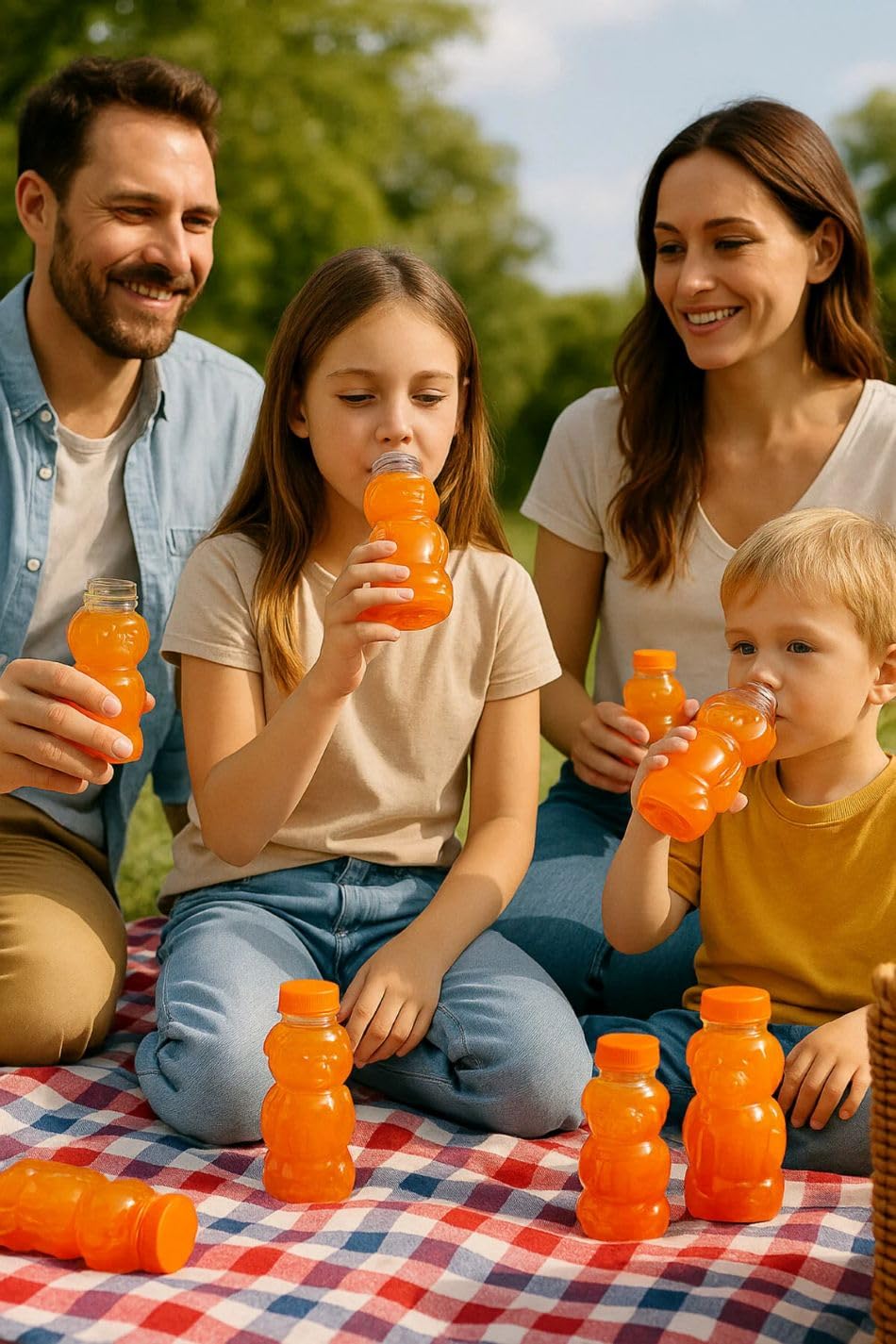 Orret Home 10 Adet 250 ml Ayıcık Şeklinde Pet Şişe BPA İçermez Ayıcıklı Şişe Meyve Suyu ve Su Şişesi Okul Kreş Piknik ve Günlük Kullanım İçin