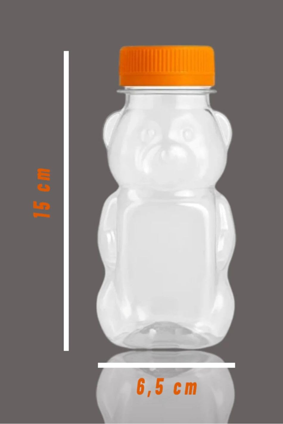 Orret Home 10 Adet 250 ml Ayıcık Şeklinde Pet Şişe BPA İçermez Ayıcıklı Şişe Meyve Suyu ve Su Şişesi Okul Kreş Piknik ve Günlük Kullanım İçin