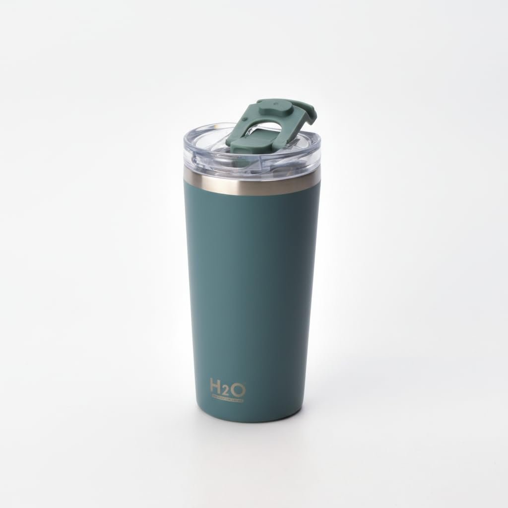 Deconox 530 ml Pipetli ve Ağızlıklı Çelik Termos Kupa - Çift Fonksiyonlu Kapak - Sıcak/Soğuk Tutan Seyahat Bardağı (Travel Mug) - 4 Farklı Renk Seçeneği (YEŞİL)