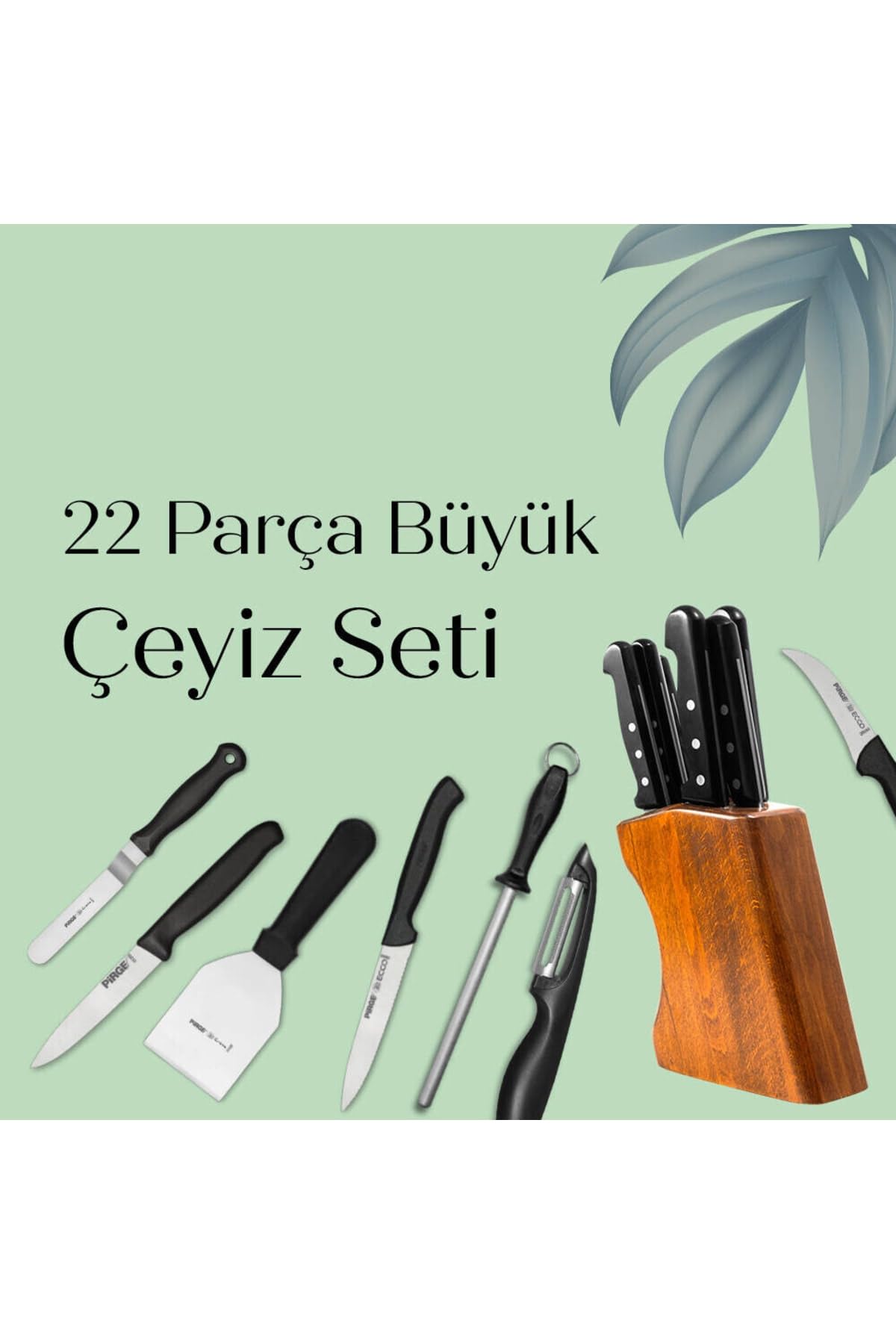 Pirge Çeyizlik Bıçak Seti Büyük – 22 Parça 8695614350730Y