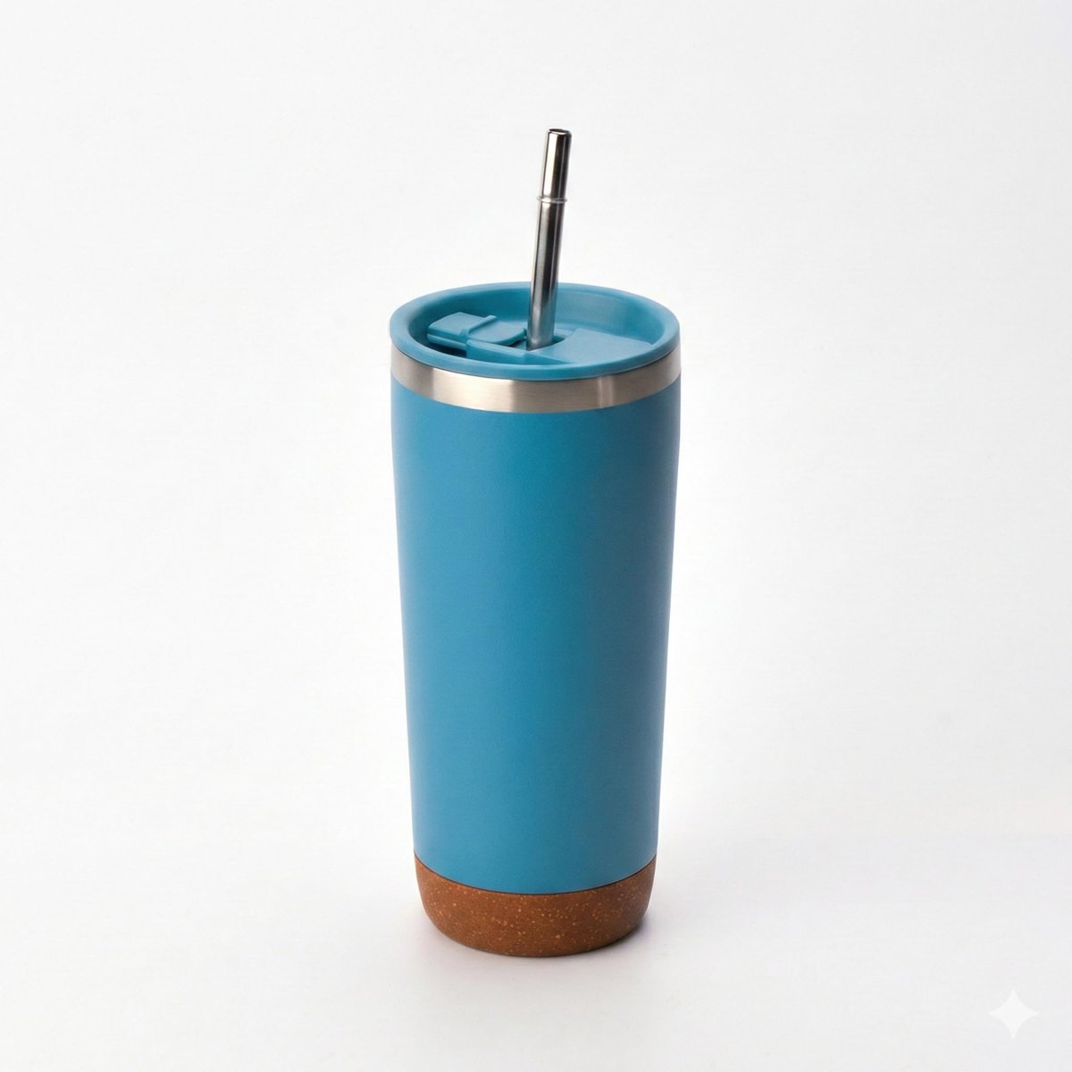 Deconox 590 ml Paslanmaz Çelik Pipetli Termos Kupa - 4 Renk Seçeneği (Siyah, Yeşil, Gri, Mavi) - Sıcak ve Soğuk Tutan Mug - Araç ve Ofis Bardağı (MAVİ)