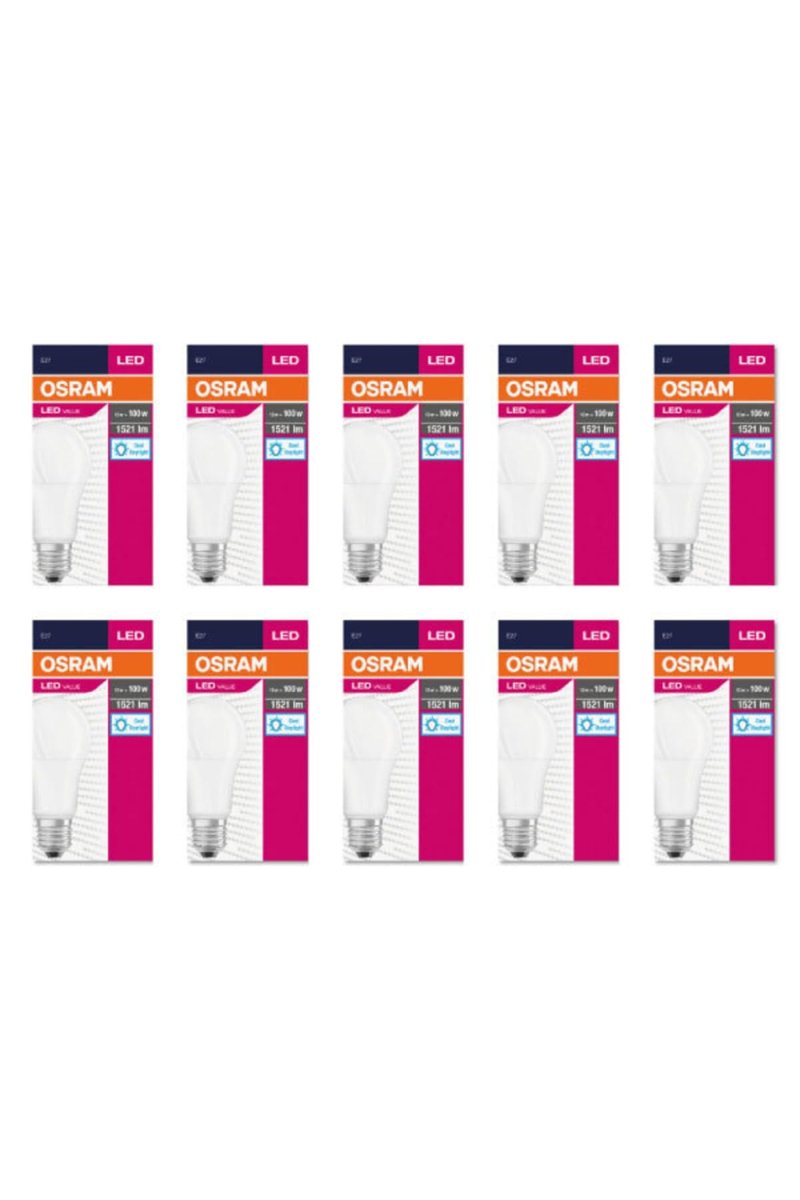 Osram Led Value 13W Beyaz Işık E27 1521lm Ampul, 10'lu Paket