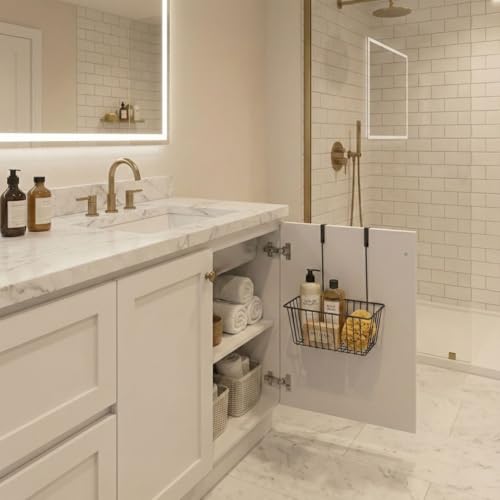 Orret Home Dolap İçi Asılabilir Metal Organizer Deterjan Organizeri – Dolap Kapağına Asılabilir Raf, Mutfak ve Banyo Temizlik Malzemesi Düzenleyici, Metal Askılı Kapak İçi Organizer