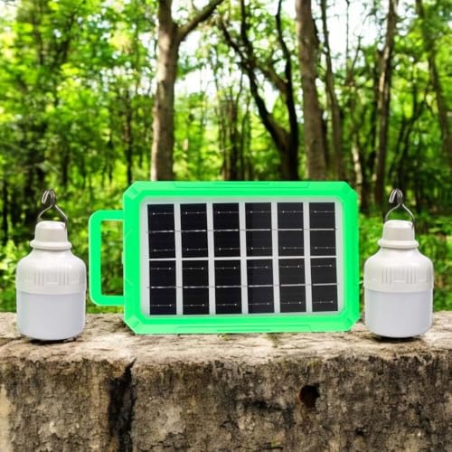 Orret Home 2 Ampullü Solar Panelli Powerbank Özellikli Kamp Işığı Seti – Güneş Enerjili LED Kamp Aydınlatma Sistemi, Taşınabilir Şarjlı Çadır Lambası, Outdoor Acil Durum Işığı
